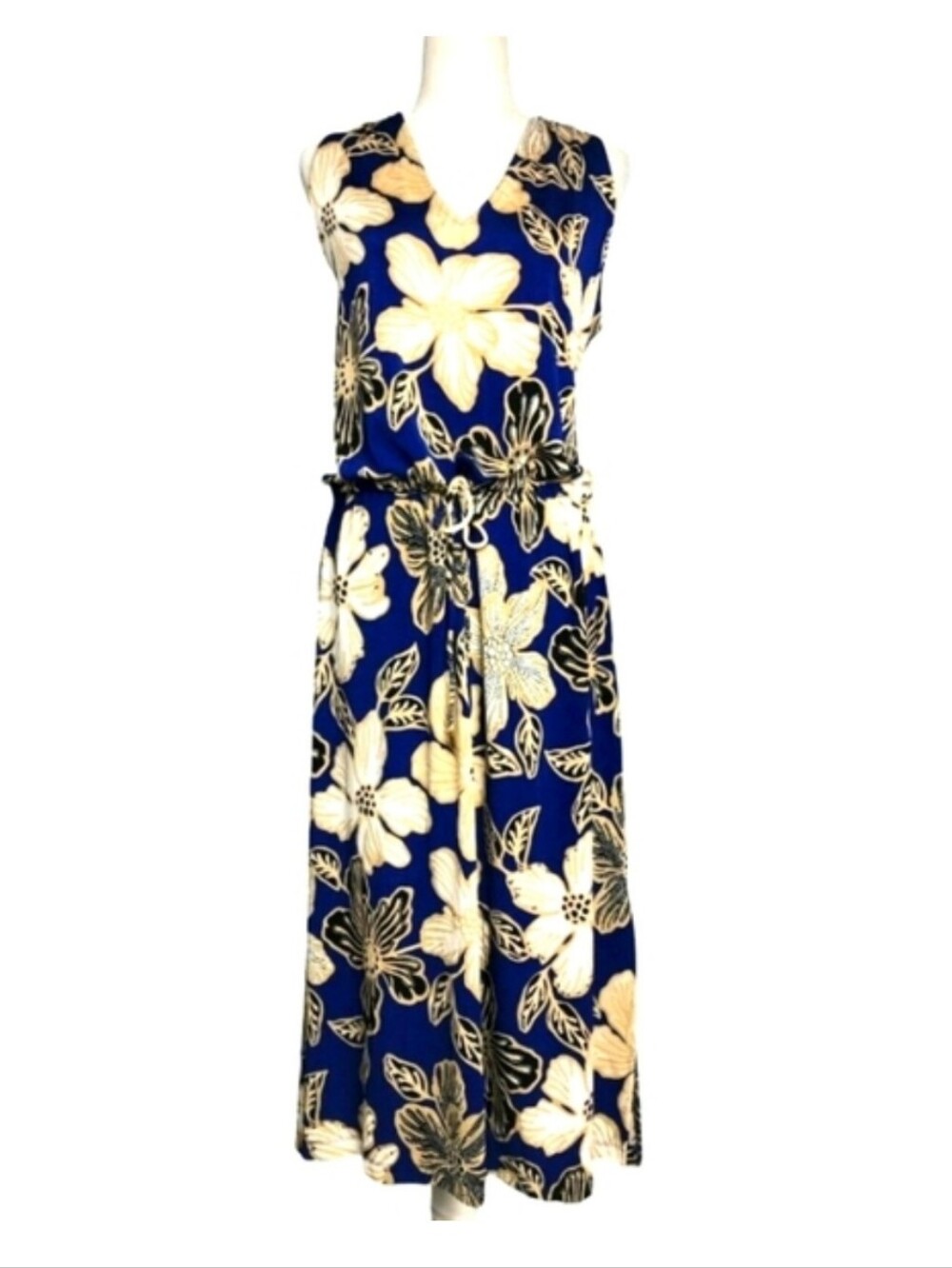 Chico's By Travelers Blue Floral Sleeveless Maxi Dress - Picture 1 of 10